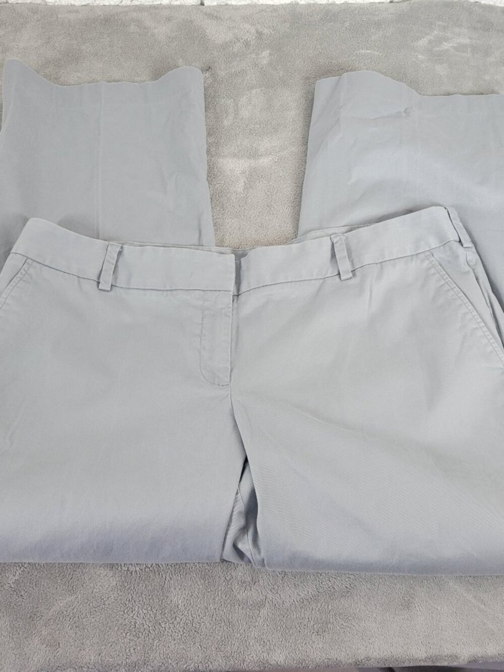 Lands' End Wide Leg Pants 22W Blue‎ Gray Chino Cotton Blend Stretch BLU16XE